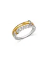 Bloomingdale's Fine Collection Diamond Double Row Ring In 14k White & Yellow Gold, 0.50 Ct. T. W. In White/gold