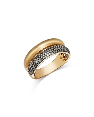 Bloomingdale's Fine Collection Diamond Double-row Ring In 14k Yellow Gold, 0.31 Ct. T. W. In Brown/gold