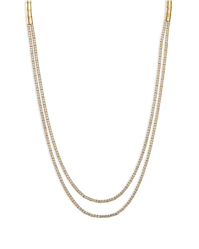 Bloomingdale's Fine Collection Diamond Double Strand Tennis Necklace In 14k White Gold, 5.0 Ct. T. W.