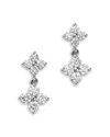 Bloomingdale's Fine Collection Diamond Double Tier Drop Earrings In 14k White Gold, 1.5 Tcw In Gold