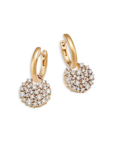 Bloomingdale's Fine Collection Diamond Drop Hoop Cluster Earrings In 14k Yellow Gold, 1.0 Ct. T. W.