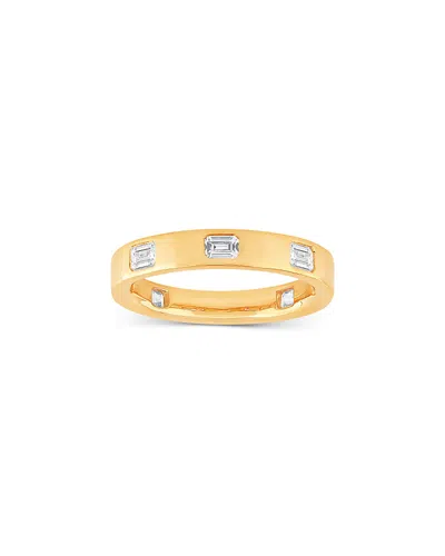 Bloomingdale's Fine Collection Diamond Emerald Cut Eternity Ring In 14k Yellow Gold, 1.0 Tcw