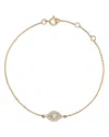 Bloomingdale's Fine Collection Diamond Evil Eye Chain Link Bracelet In 14k Yellow Gold, 0.22 Ct. T. W. In Gold