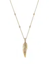 Bloomingdale's Fine Collection Diamond Feather Pendant Necklace In 14k Yellow Gold, 0.49 Ct. T. W. In Gold
