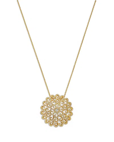 Bloomingdale's Fine Collection Diamond Filigree Medallion Pendant Necklace In 14k Yellow Gold, 1.0 Ct. T. W.