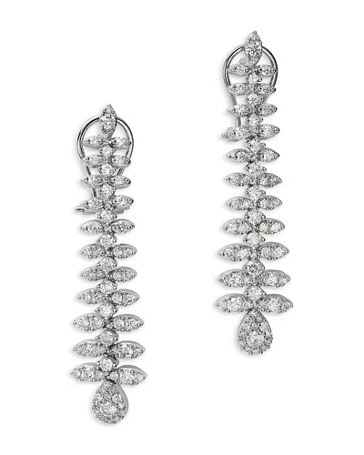 Bloomingdale's Fine Collection Diamond Floral Drop Earrings In 14k White Gold, 2.0 Tcw
