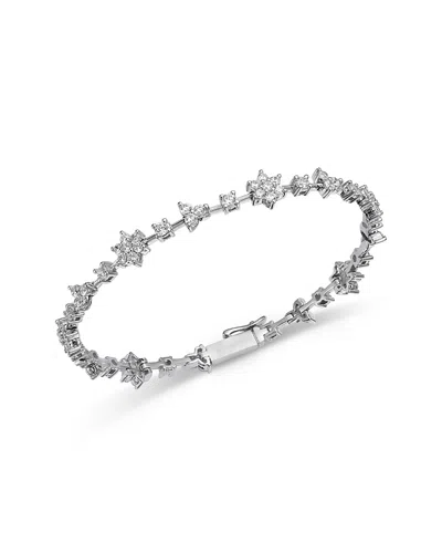 Bloomingdale's Fine Collection Diamond Flower Bracelet In 14k White Gold, 3.0 Tcw