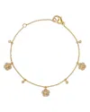 Bloomingdale's Fine Collection Diamond Flower Bracelet In 14k Yellow Gold, 0.20 Ct. T. W.