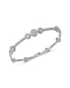 Bloomingdale's Fine Collection Diamond Flower Bracelet In 18k White Gold, 3.88 Tcw In Metallic