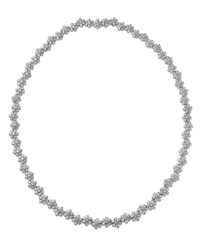 Bloomingdale's Fine Collection Diamond Flower Cluster Collar Necklace In 14k White Gold, 8.0 Tcw
