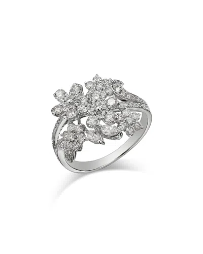 Bloomingdale's Fine Collection Diamond Flower Cluster Ring In 14k White Gold, 1.25 Ct. T. W.