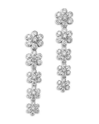 Bloomingdale's Fine Collection Diamond Flower Drop Earrings In 14k White Gold, 1.0 Ct. T. W.