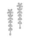 Bloomingdale's Fine Collection Diamond Flower Drop Earrings In 18k White Gold, 3.5 Tcw In Silver
