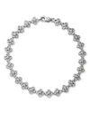 Bloomingdale's Fine Collection Diamond Flower Open Link Bracelet In 14k White Gold, 0.15 Ct. T. W.