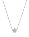 BLOOMINGDALE'S FINE COLLECTION DIAMOND FLOWER PENDANT NECKLACE IN 14K WHITE GOLD, 0.28 CT. T. W.