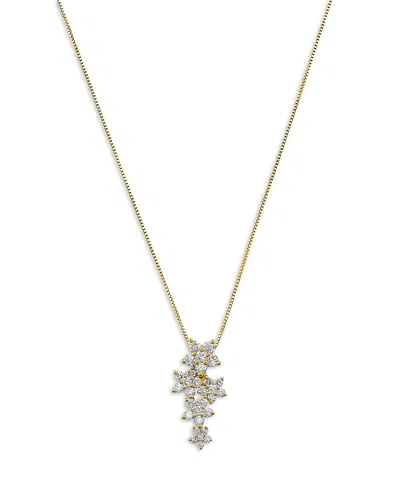 Bloomingdale's Fine Collection Diamond Flower Pendant Necklace In 14k Yellow Gold, 0.63 Tcw