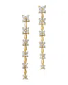 Bloomingdale's Fine Collection Diamond Flower Quad Cluster Graduated Linear Drop Earrings In 14k Yellow Gold, 1.75 Tcw In Gold