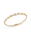 Bloomingdale's Fine Collection Diamond Flower Quad Cluster Graduated Station Bracelet In 14k Yellow Gold, 1.0 Tcw In Gold