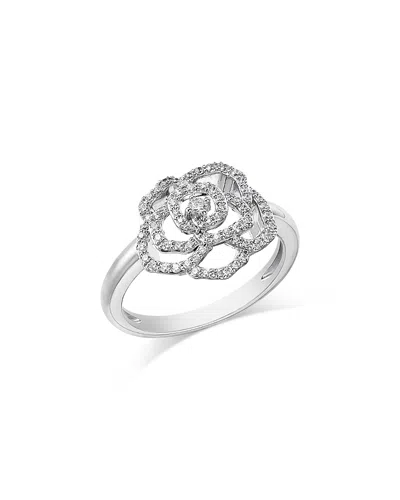 Bloomingdale's Fine Collection Diamond Flower Ring In 14k White Gold, 0.33 Ct. T. W.