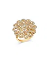 Bloomingdale's Fine Collection Diamond Flower Statement Ring In 14k Yellow Gold, 1.0 Ct. T. W.