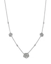 Bloomingdale's Fine Collection Diamond Flower Station Necklace In 14k White Gold, 0.75 Ct. T. W. In White