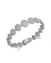 Bloomingdale's Fine Collection Diamond Graduated Pave Cluster Bracelet In 14k White Gold, 7 Ct. T. W. In White