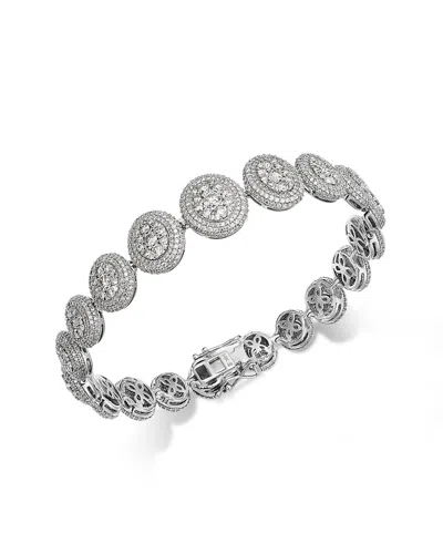 Bloomingdale's Fine Collection Diamond Graduated Pave Cluster Bracelet In 14k White Gold, 7 Ct. T. W.