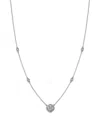 Bloomingdale's Fine Collection Diamond Halo Cluster Pendant Necklace In 14k White Gold, 0.5 Ct. T. W.