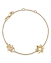 Bloomingdale's Fine Collection Diamond Hamsa Hand & Star Of David Bracelet In 14k Yellow Gold, 0.15 Ct. T. W. - Exclusive In Yellow Gold