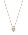 Bloomingdale's Fine Collection Diamond Hamsa Pendant Necklace In 14k Yellow Gold, 0.4 Ct. T. W. In Gold
