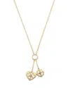 Bloomingdale's Fine Collection Diamond Heart & Clover Charm Necklace In 14k Yellow Gold, 0.25 Tcw In Gold