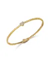 Bloomingdale's Fine Collection Diamond Heart Beaded Bracelet In 14k Yellow Gold, 0.10 Tcw In Gold