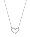Bloomingdale's Fine Collection Diamond Heart Necklace In 14k White Gold, 0.25 Ct. T. W. In White