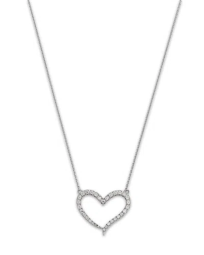 Bloomingdale's Fine Collection Diamond Heart Necklace In 14k White Gold, 0.25 Ct. T. W.