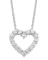 Bloomingdale's Fine Collection Diamond Heart Pendant Necklace In 14k White Gold, 2.0 Ct. T. W.