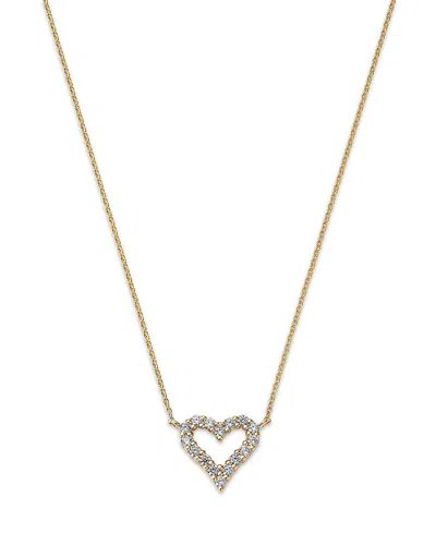 Bloomingdale's Fine Collection Diamond Heart Pendant Necklace In 14k Yellow Gold, 0.16 Tcw