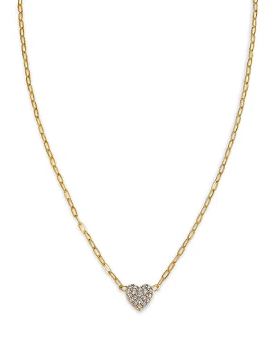 Bloomingdale's Fine Collection Diamond Heart Pendant Necklace In 14k Yellow Gold, 0.25 Ct. T. W.
