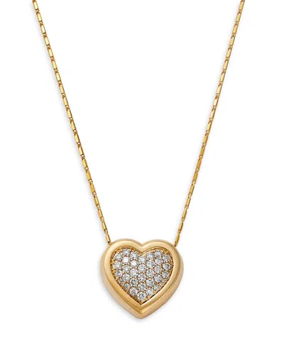 Bloomingdale's Fine Collection Diamond Heart Pendant Necklace In 14k Yellow Gold, 1.00 Ct. T. W.