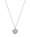 Bloomingdale's Fine Collection Diamond Heart Pendant Necklace In 18k White Gold, 1 Ct. T. W. In White