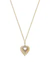 Bloomingdale's Fine Collection Diamond Heart Sunburst Pendant Necklace In 14k Yellow Gold, 0.15 Tcw In Gold