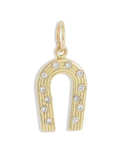 Bloomingdale's Fine Collection Diamond Horseshoe Pendant In 14k Yellow Gold, 0.08 Ct. T. W.