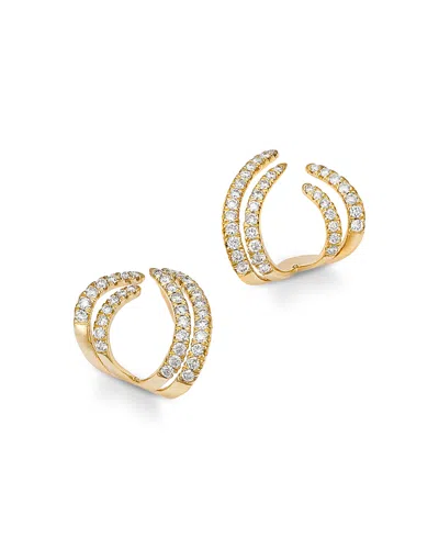 Bloomingdale's Fine Collection Diamond Huggie Cuff Earrings In 14k Yellow Gold, 0.58 Ct. T. W. In Gold/white