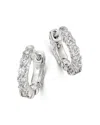 Bloomingdale's Fine Collection Diamond Huggie Hoop Earrings In 14k White Gold, 0.50 Tcw In Gold