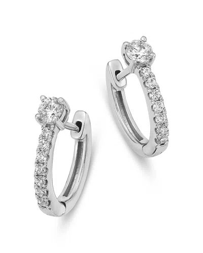 Bloomingdale's Fine Collection Diamond Huggie Hoop Earrings In 14k White Gold, 0.50 Tcw In Silver