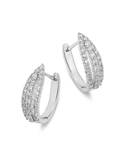 Bloomingdale's Fine Collection Diamond Huggie Hoop Earrings In 14k White Gold, 0.59 Ct. T. W.