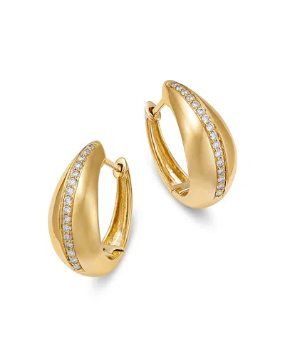 Bloomingdale's Fine Collection Diamond Huggie Hoop Earrings In 14k Yellow Gold, 0.25 Ct. T. W. In Gold/white
