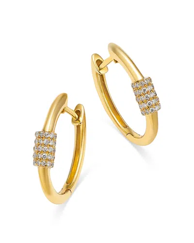 Bloomingdale's Fine Collection Diamond Huggie Hoop Earrings In 14k Yellow Gold, 0.25 Tcw