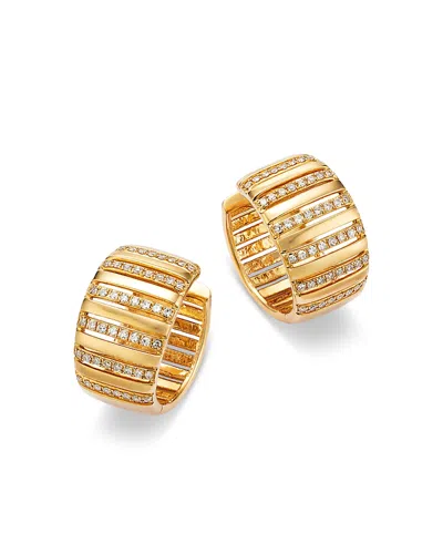 Bloomingdale's Fine Collection Diamond Huggie Hoop Earrings In 14k Yellow Gold, 0.32 Ct. T. W.