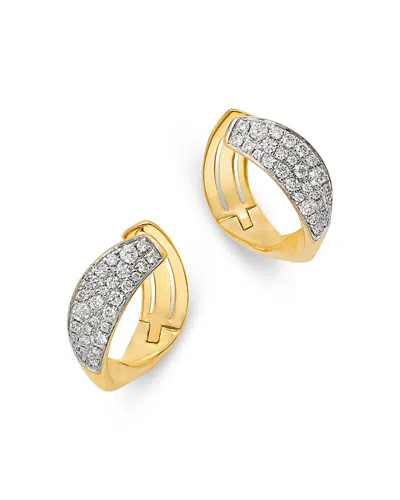 Bloomingdale's Fine Collection Diamond Huggie Hoop Earrings In 14k Yellow Gold, 0.35 Tcw