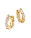 Bloomingdale's Fine Collection Diamond Huggie Hoop Earrings In 14k Yellow Gold, 0.50 Tcw In Gold